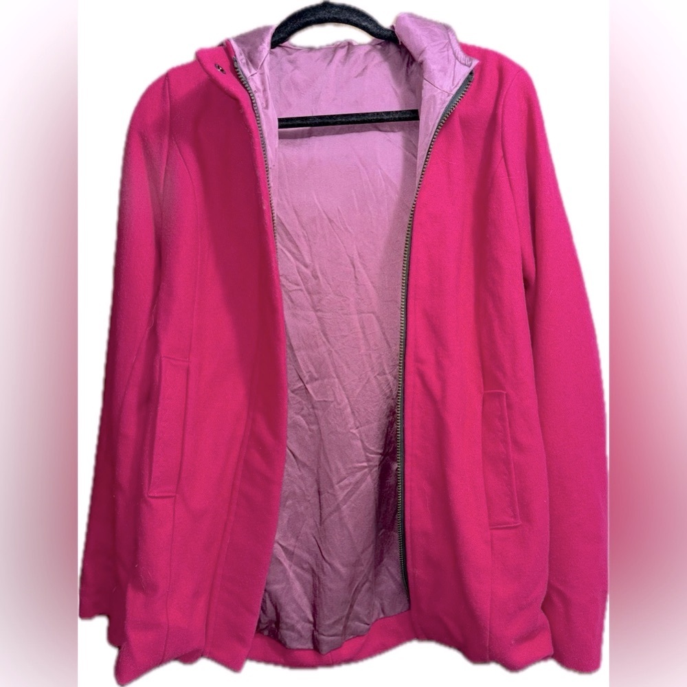 Hand Made Hot Pink Wool Silk Coat